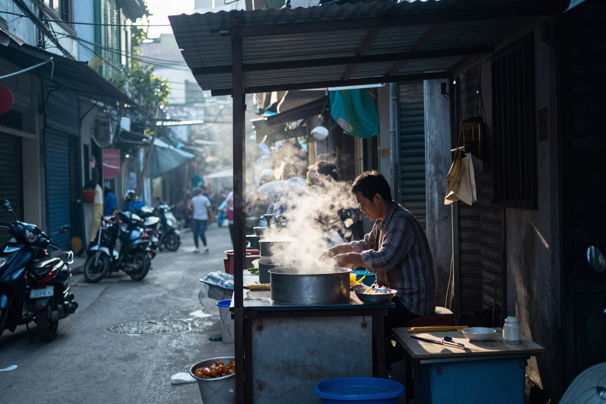 Stall Preparation in Hanoi in in Hanoi, Vietnam
