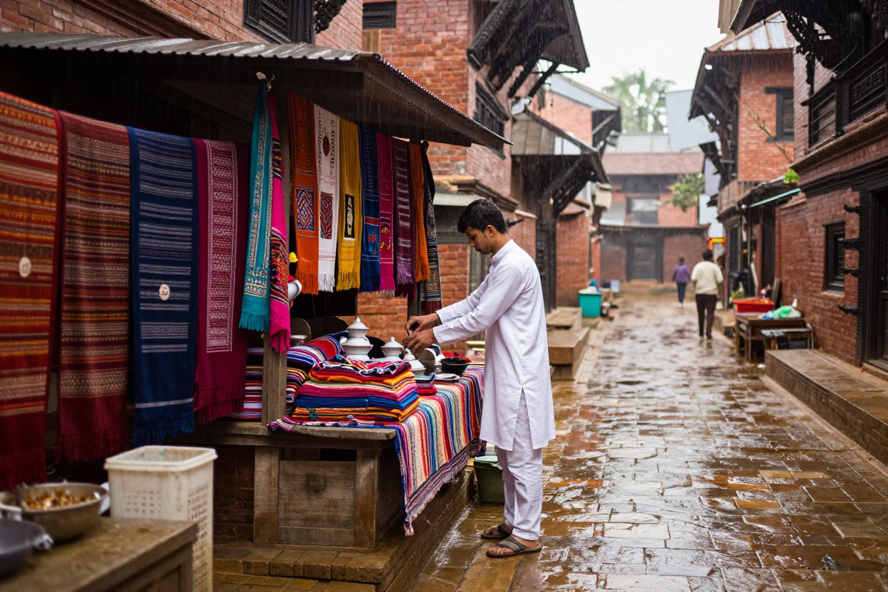 Stall Preparation in Kathmandu in in Kathmandu, Nepal