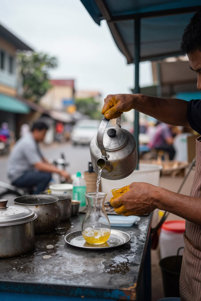 Stall Preparation in Phnom Penh in in Phnom Penh, Cambodia