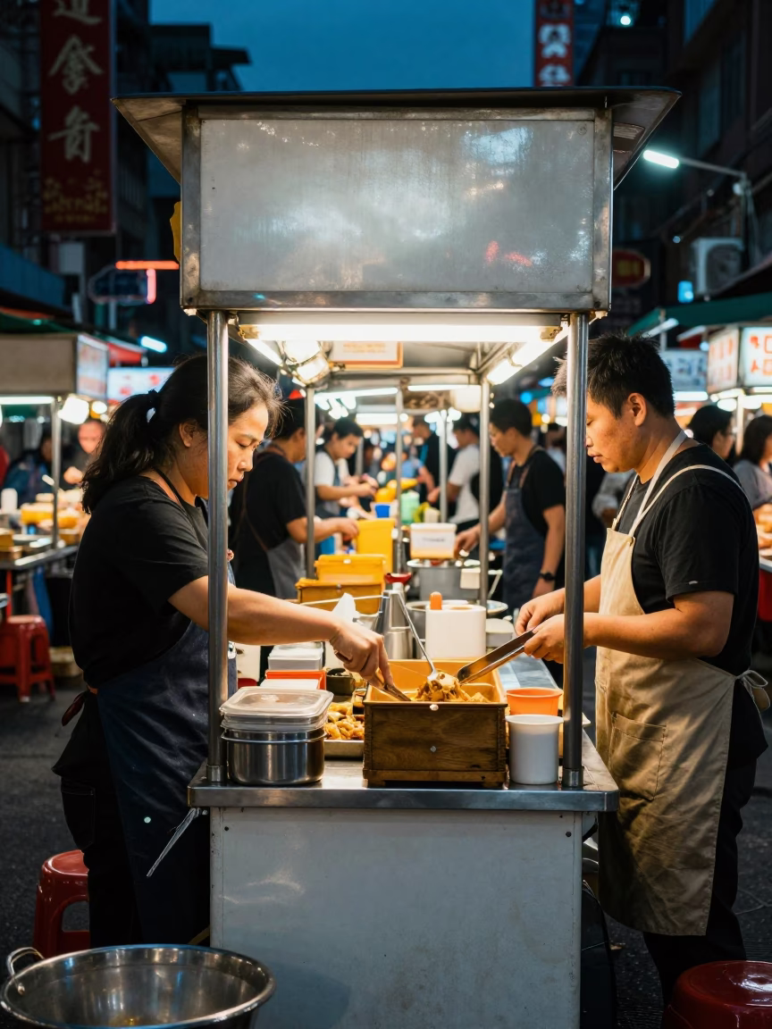 Stall Preparation in Taipei in in Taipei, Taiwan