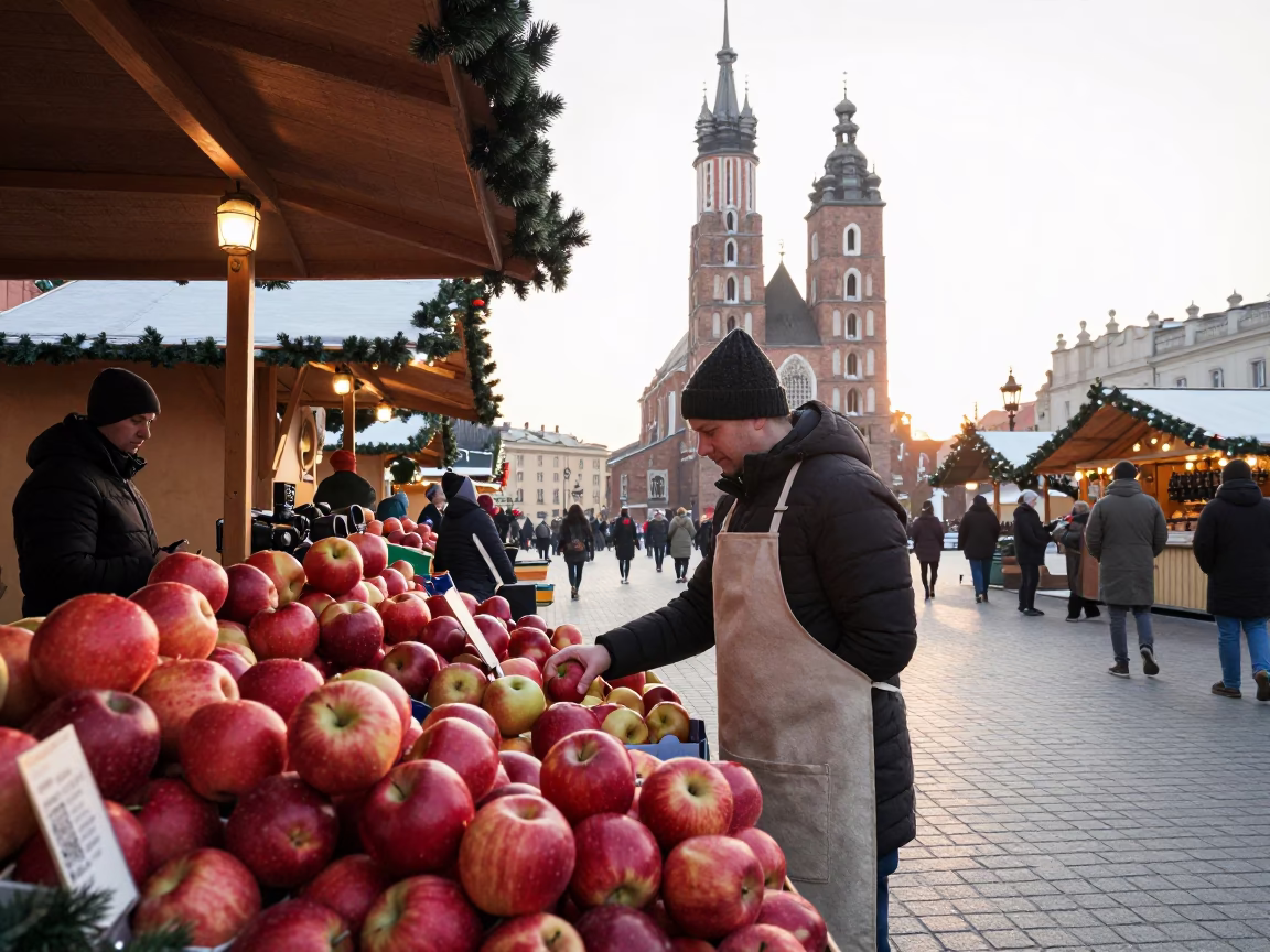 Stall Produce in Krakow in in Krakow, Poland