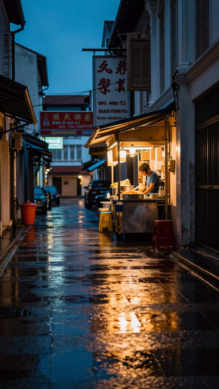 Stall Reflection in Singapore in in Singapore, Singapore