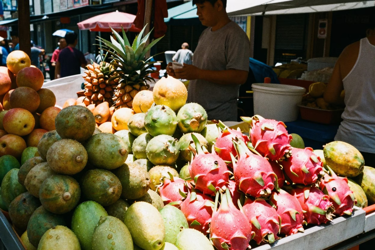 Stall Scene at The Flat Glare Of Noon Light in Kuala Lumpur in in Kuala Lumpur, Malaysia
