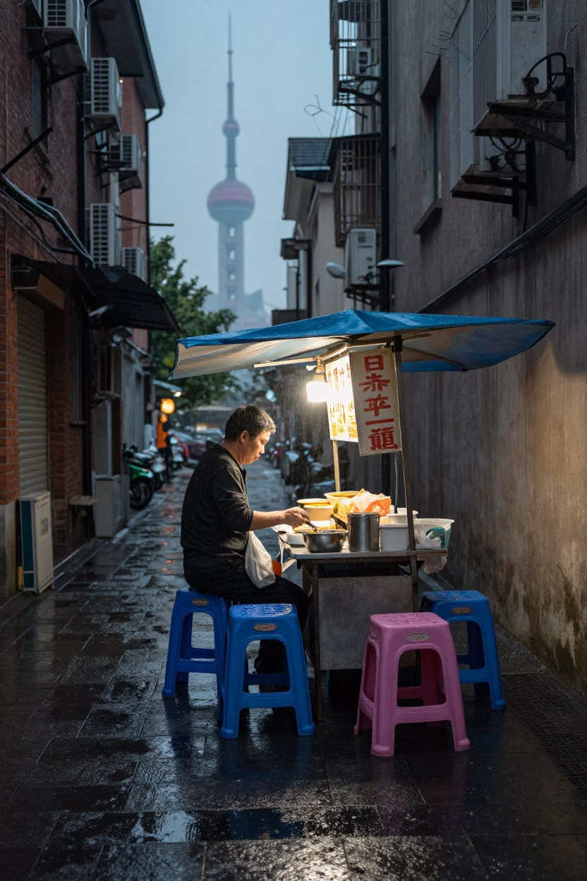 Stall Setup in Shanghai in in Shanghai, China