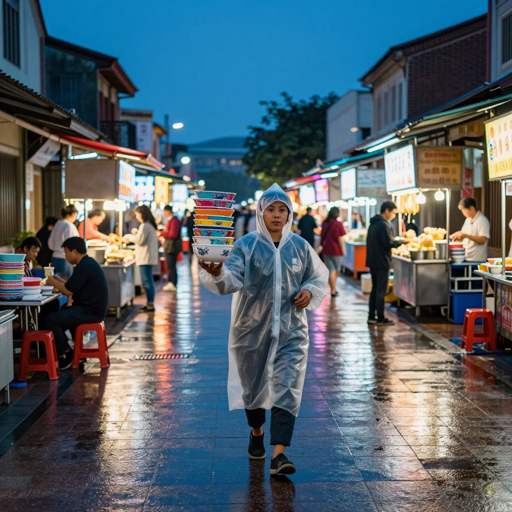 Stall Vendor in Tainan in in Tainan, Taiwan