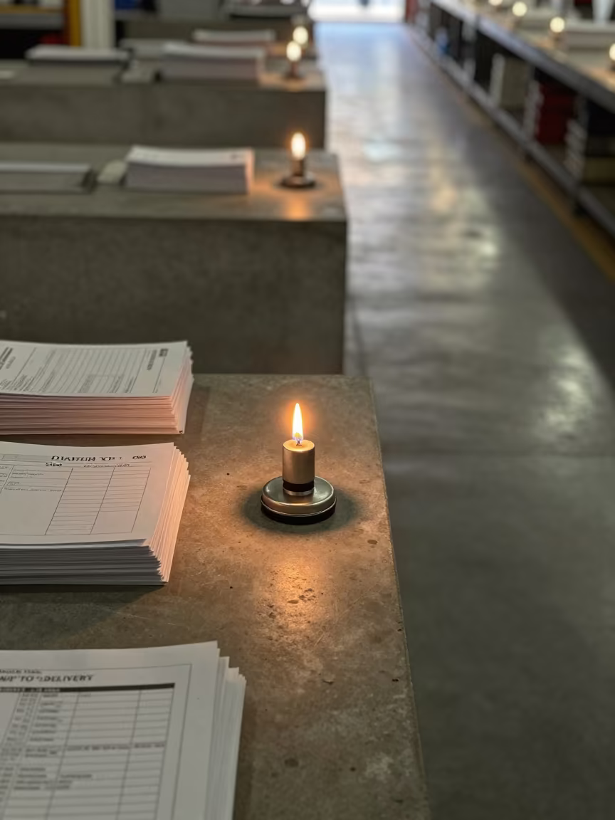 Stamp Tin and Dispatch Notes in Latina Cross-Dock in inside a cross-dock lane in Latina