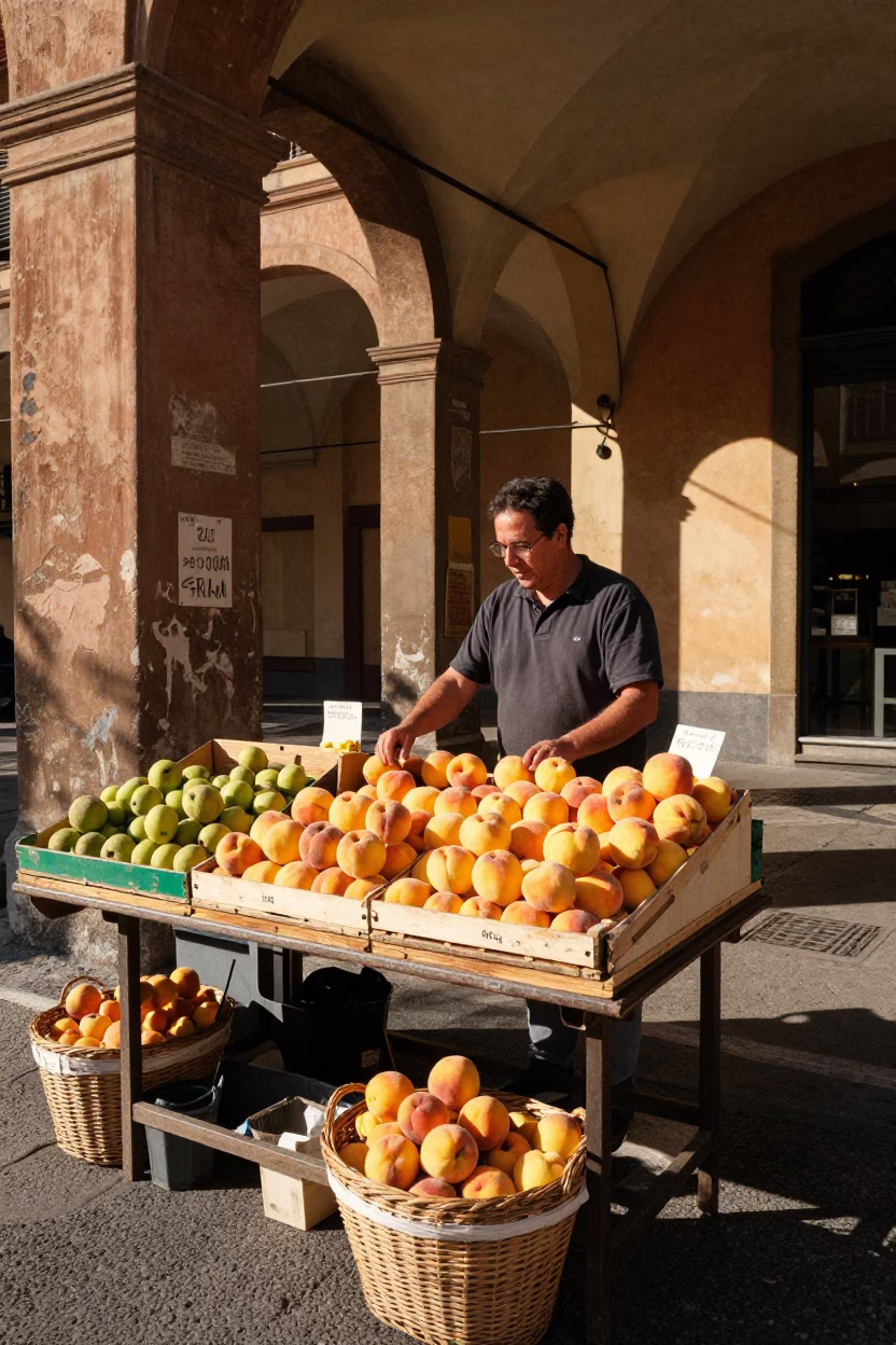 Stand Vendor in Bologna in in Bologna, Italy