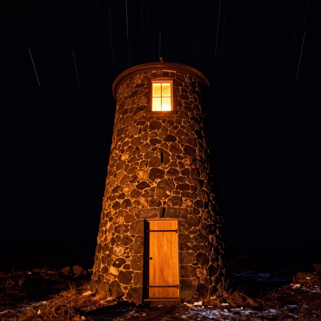 Star Trails Over Iceland Watchtower Night in in Iceland