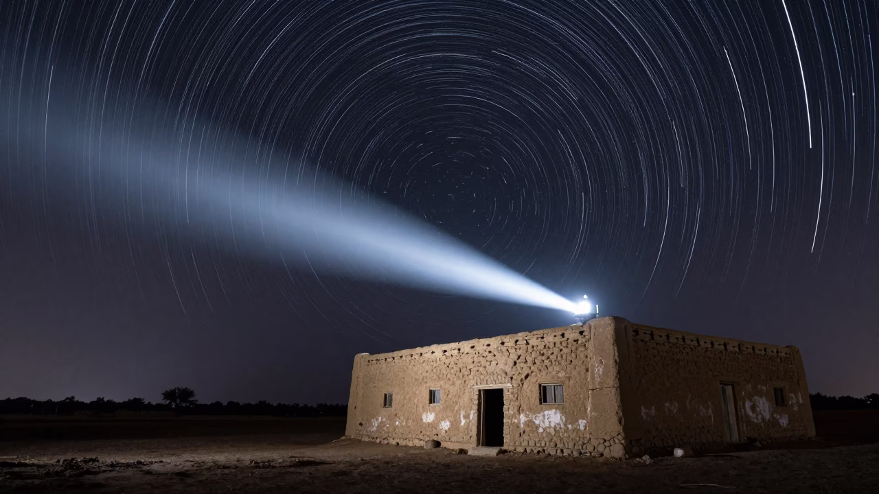 Star Trails Over Barn Near Kano in near Kano