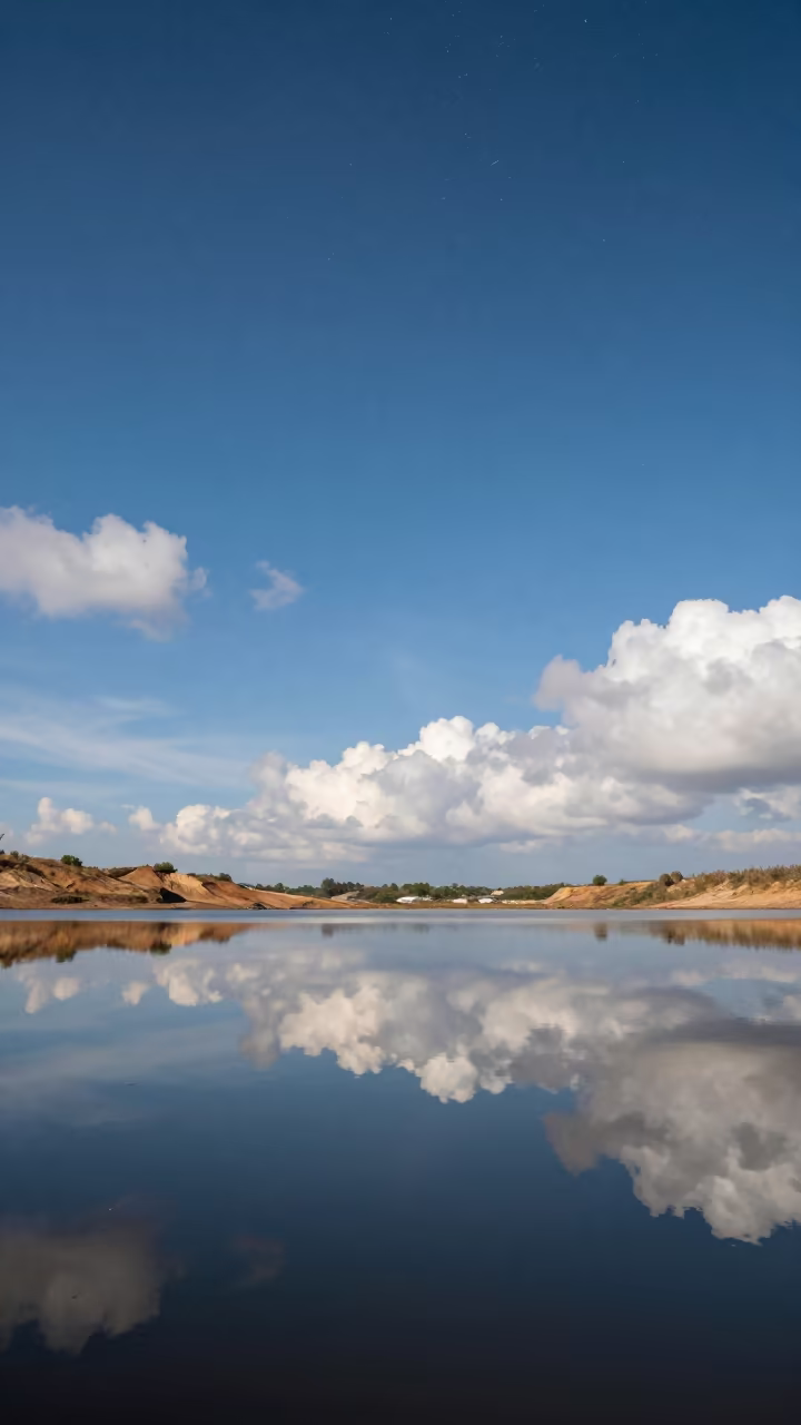Starfield Reflection on Still Lake Bandar Lampung in near Bandar Lampung
