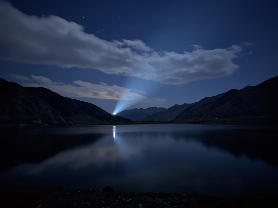 Starlit Constellation Reflected in Almaty Mountain Tarn in beneath a dark-sky overlook near Almaty