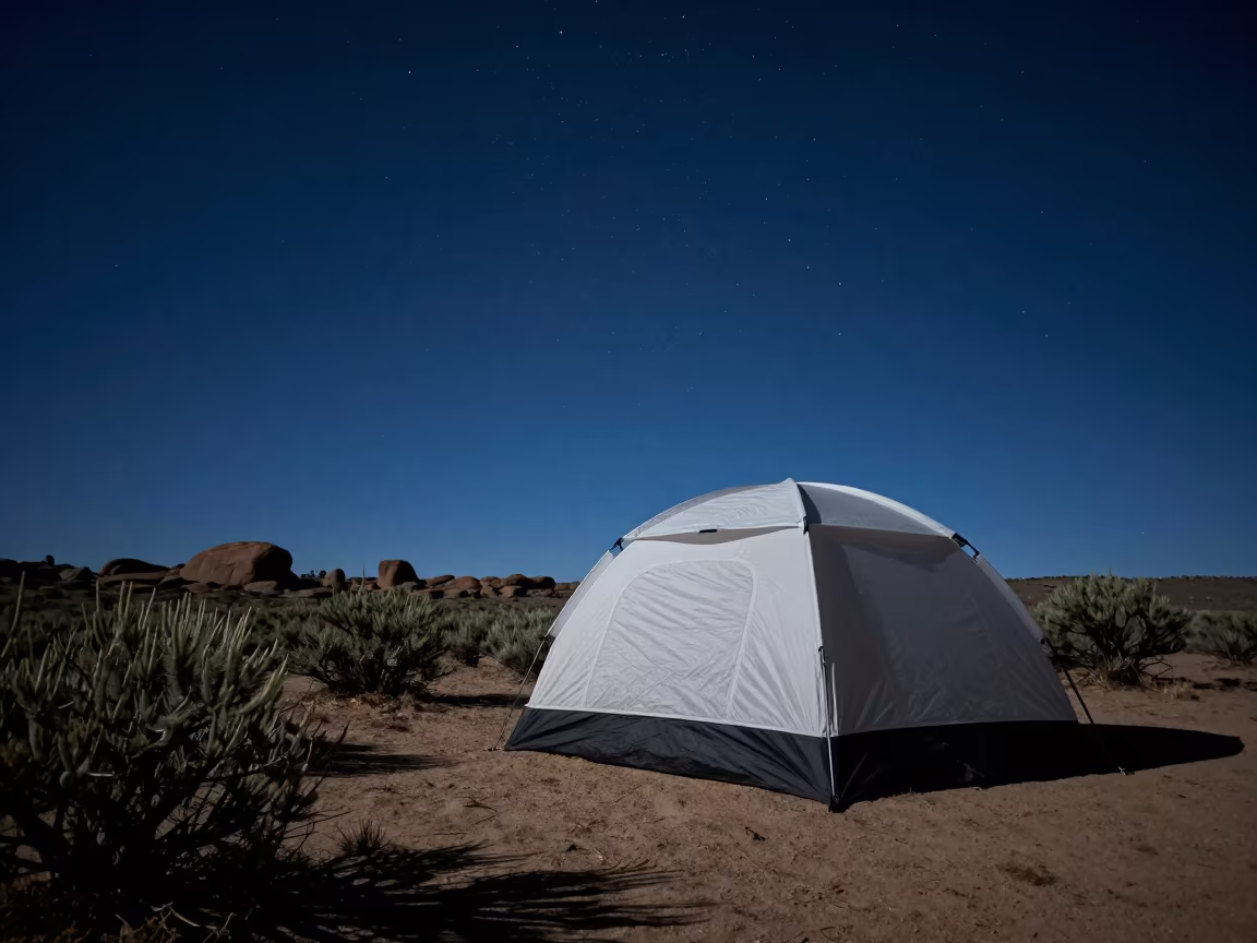 Starry Night Sky Over New Mexico Desert Tent in in New Mexico