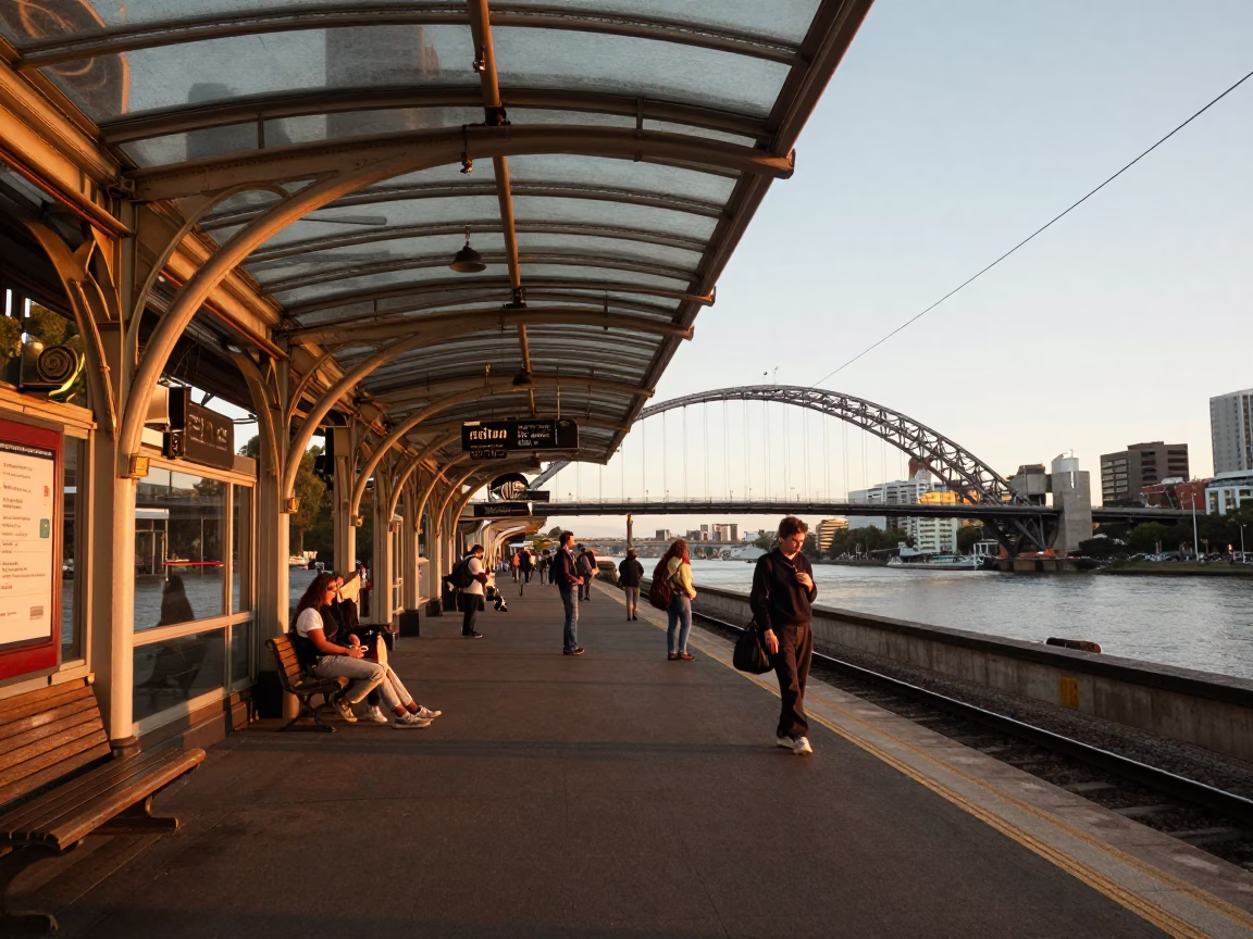Station Arches in Perth at The Early Evening Light in in Perth, Western Australia, Australia