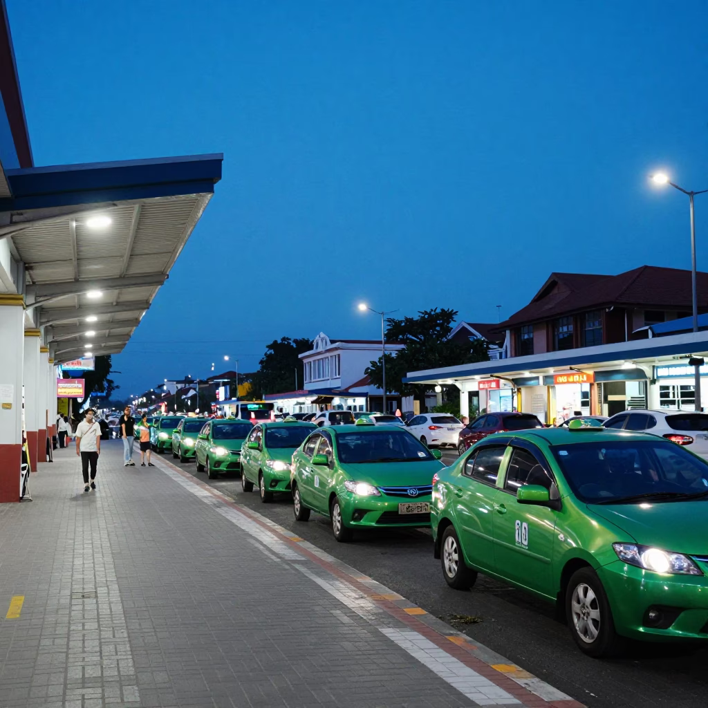 Station Evening in Denpasar at The Last Blue Light Of Evening in in Denpasar, Indonesia