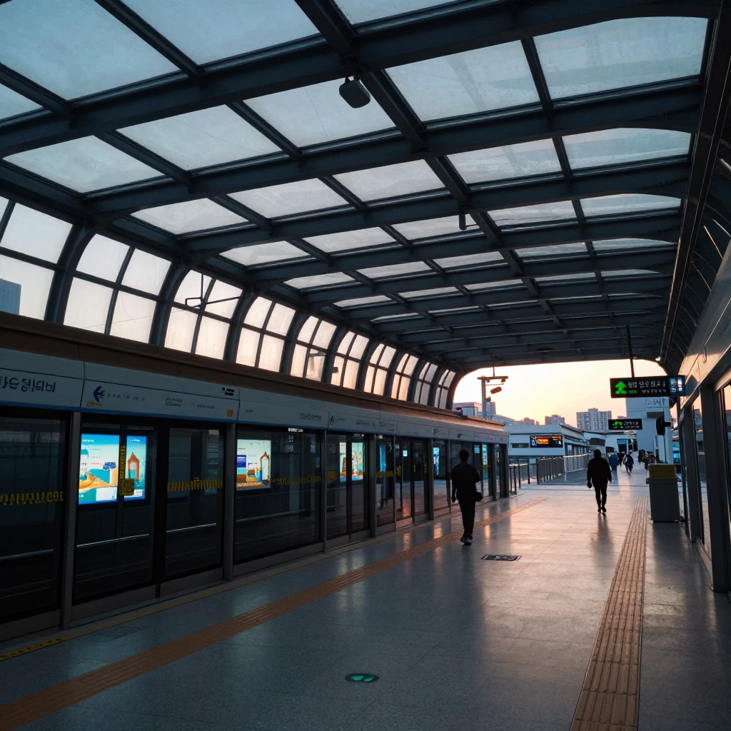 Station Interior at The Early Evening Light in Seoul in in Seoul, South Korea