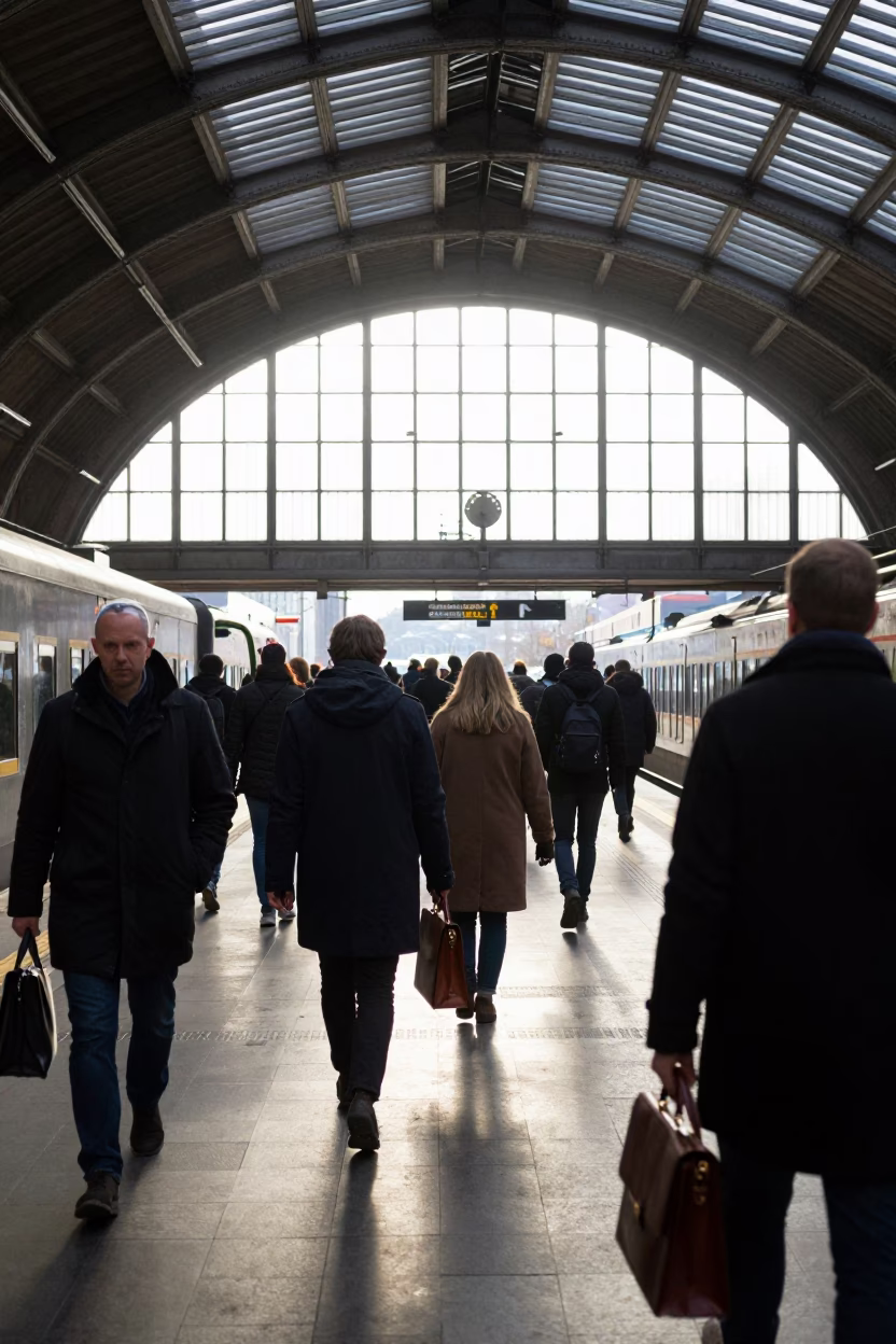 Station Interior in Stockholm at The Late Morning Light in in Stockholm, Sweden