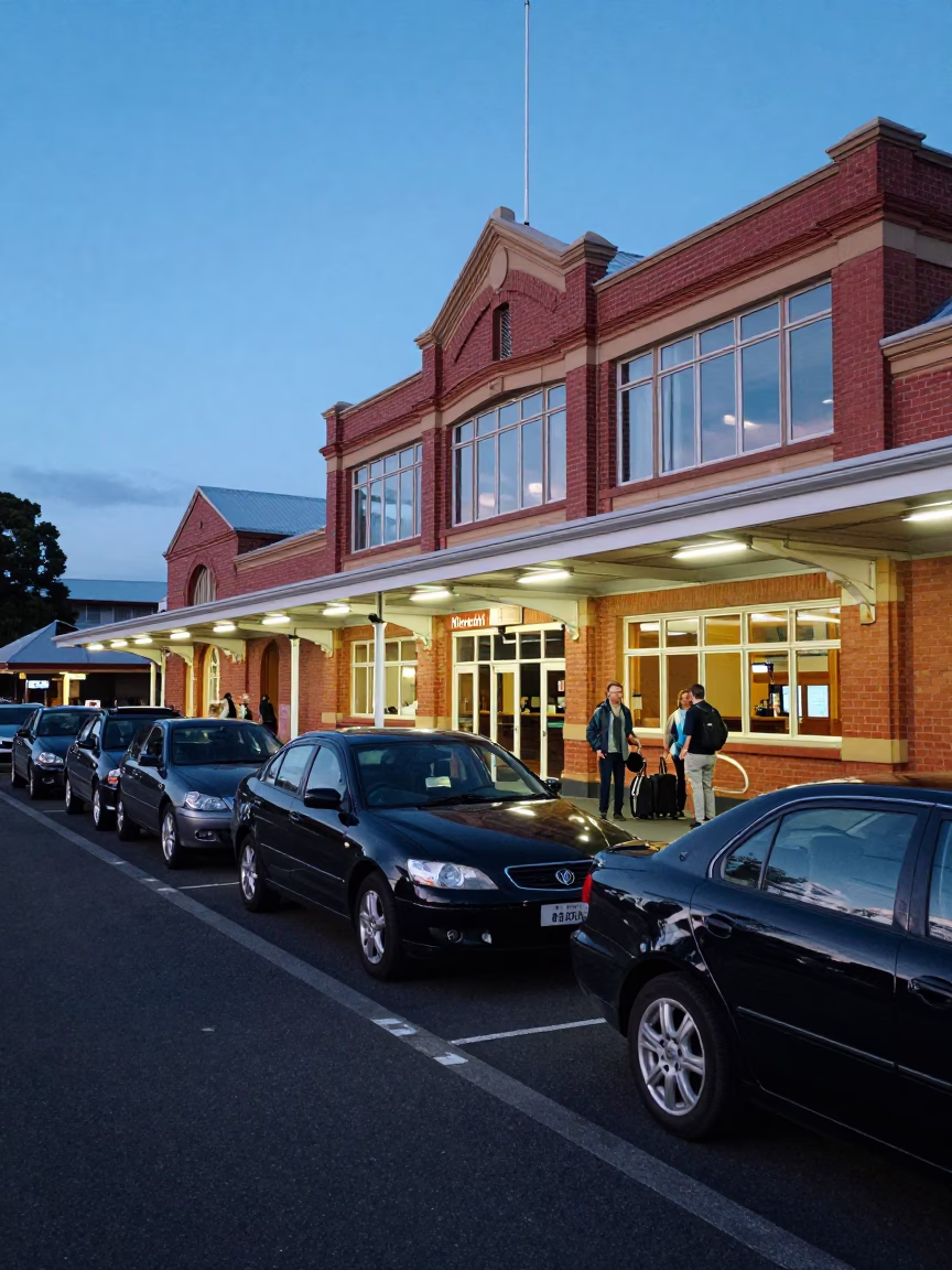 Station Tasmania in Hobart at Twilight in in Hobart, Tasmania, Australia
