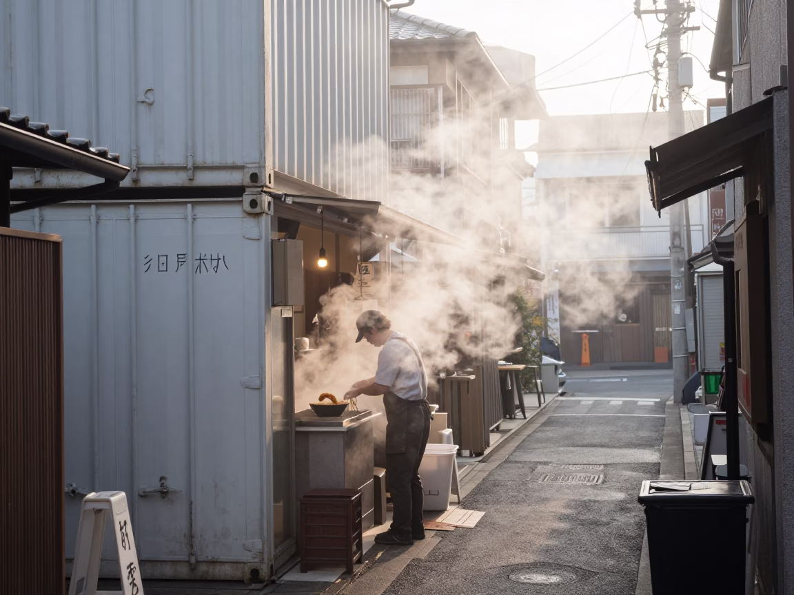 Steam at Dawn Light in Tokyo in in Tokyo, Japan