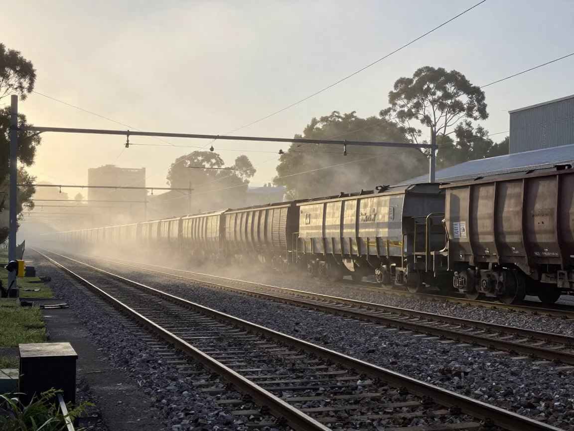 Steam Haze in Melbourne at The Early Morning Light in in Melbourne, Victoria, Australia