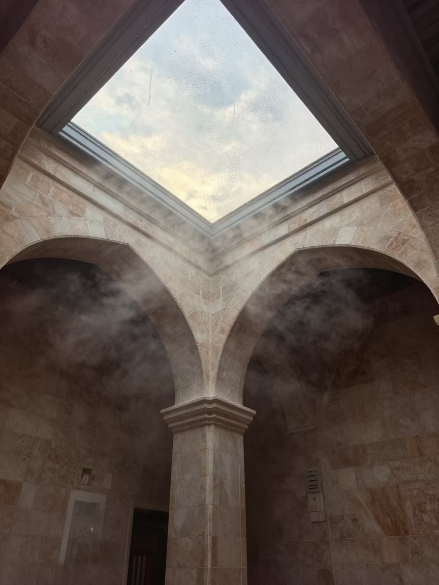 Steamed Hammam Skylight Besiktas Istanbul in inside a skylit passageway near Besiktas, Istanbul