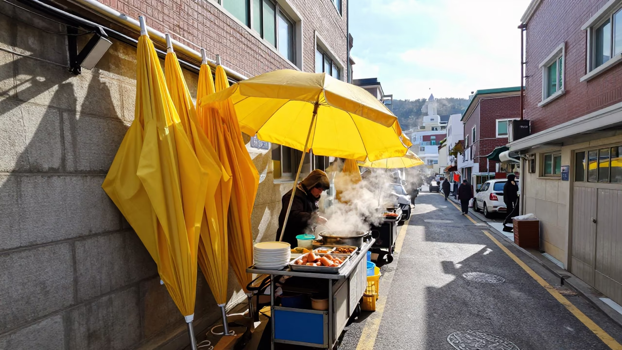 Steaming Food in Busan in in Busan, South Korea
