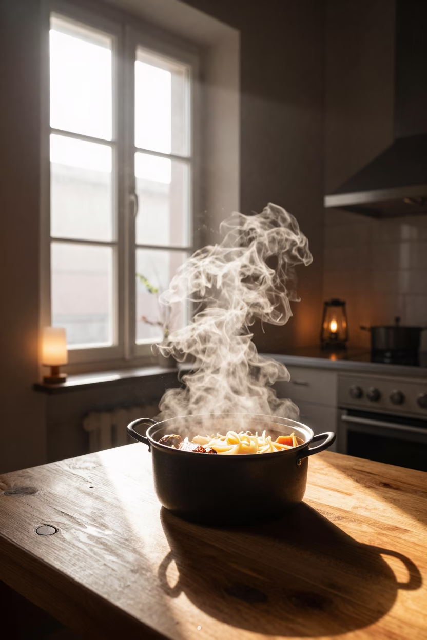 Steaming Hotpot just after sunrise in Rome in in Rome, Italy