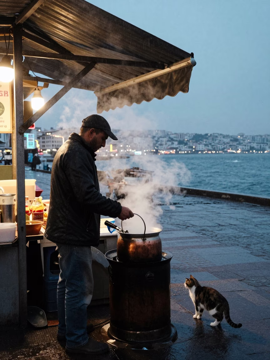 Steaming Kettle in Izmir in in Izmir, Turkey