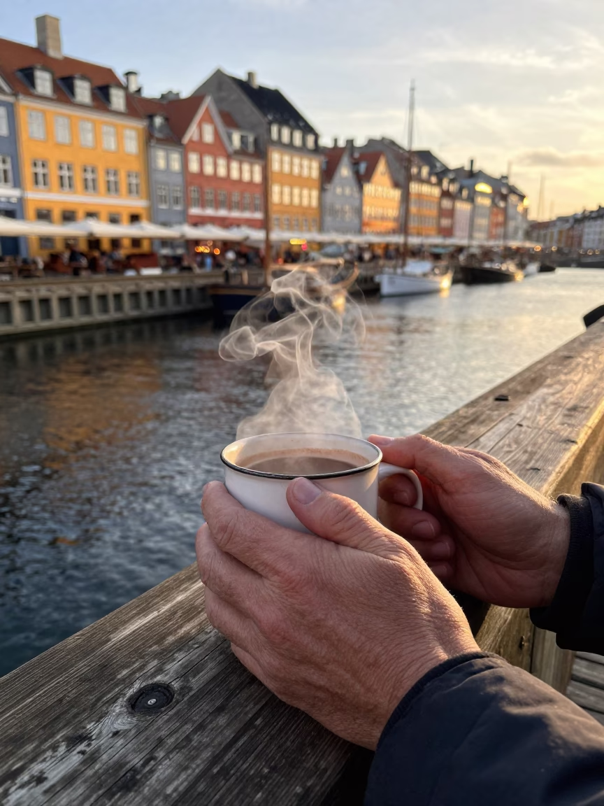 Steaming Mug in Copenhagen in in Copenhagen, Denmark