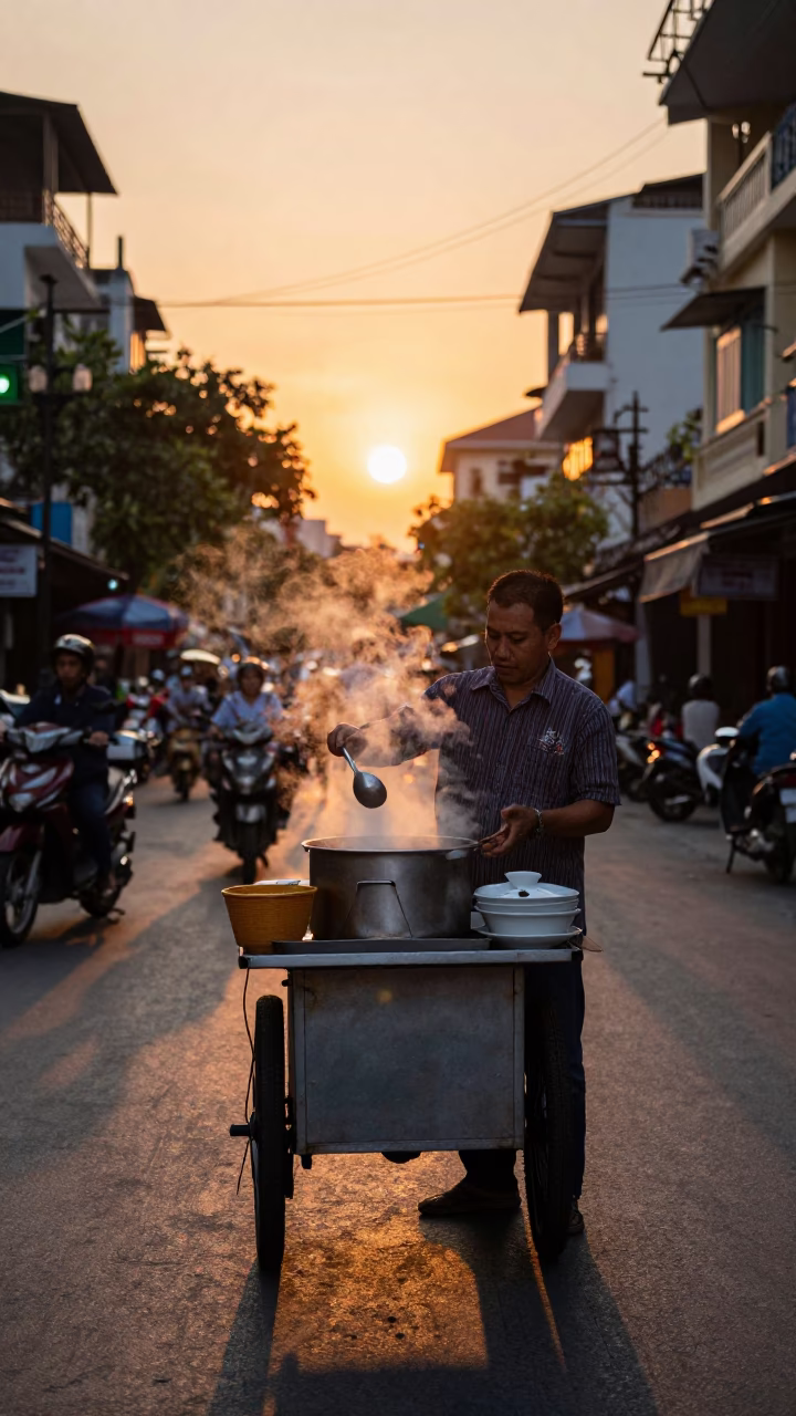 Steaming Pho in Ho Chi Minh City in in Ho Chi Minh City, Vietnam