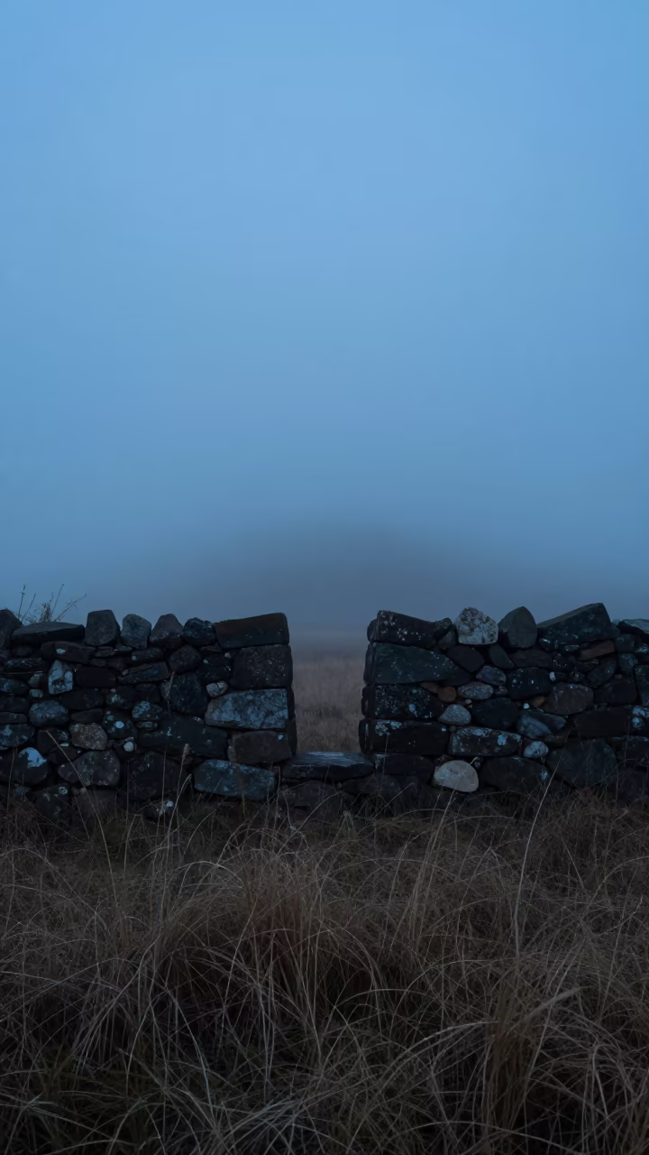 Steel Blue Fog Through Stone Gap at Arua in near Arua