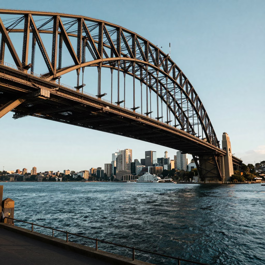 Steel Cables in Sydney at Clear Late-afternoon Light in in Sydney, New South Wales, Australia