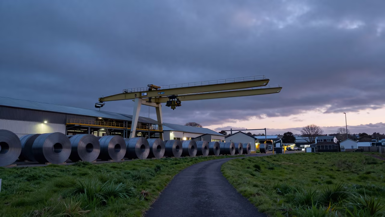 Steel Coils and Game Trail at Twilight in along a game trail near Devonport, Auckland