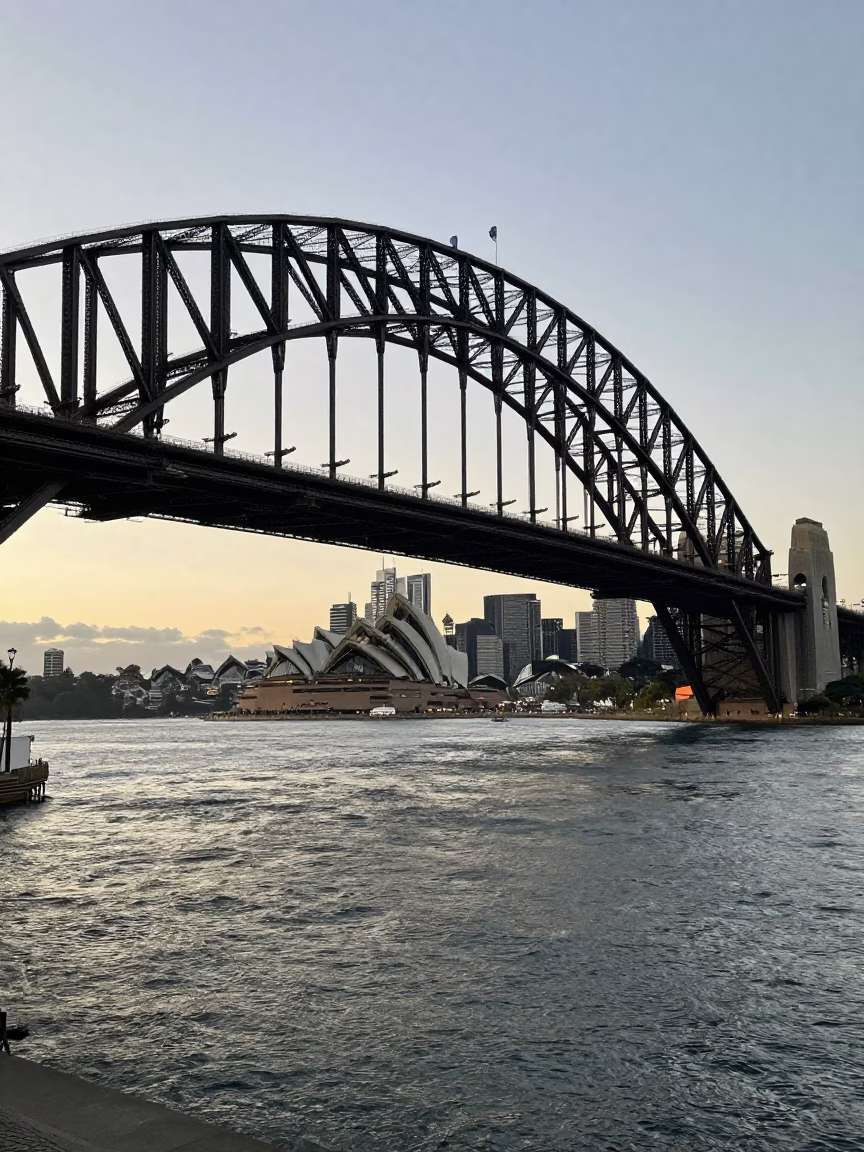 Steel Details in Sydney at First Light Of Dawn in in Sydney, New South Wales, Australia