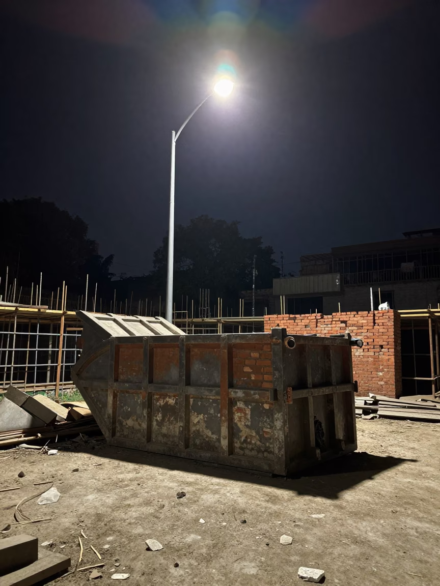 Steel Handle in Kathmandu at Late At Night Light in in Kathmandu, Nepal