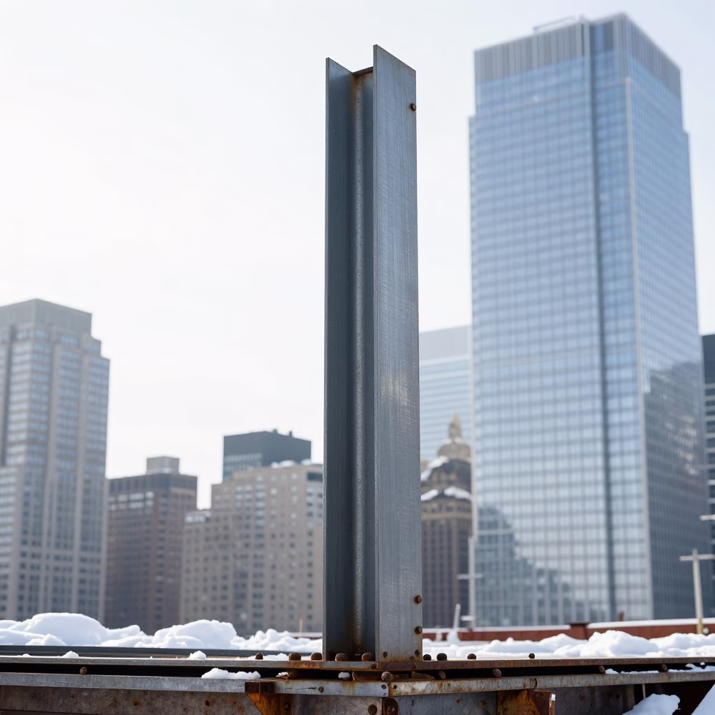 Steel I-beam in New York in in New York, United States