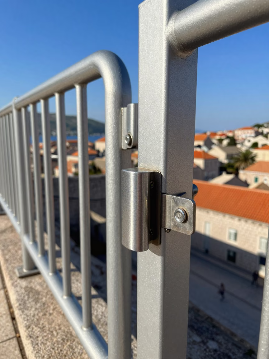 Steel Latch in Dubrovnik at The Flat Glare Of Noon Light in in Dubrovnik, Croatia
