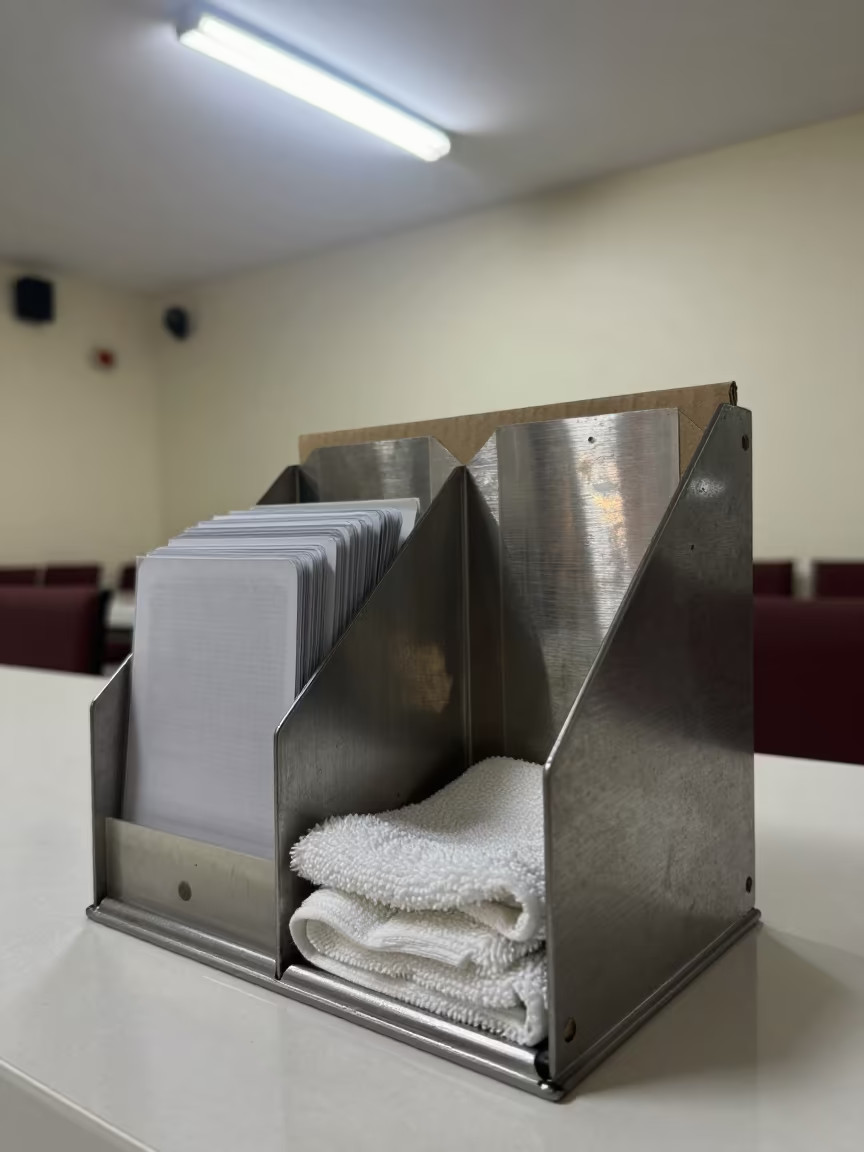 Steel Letter Rack in Sargodha Banquet Hall Midnight in inside a banquet hall before service in Sargodha