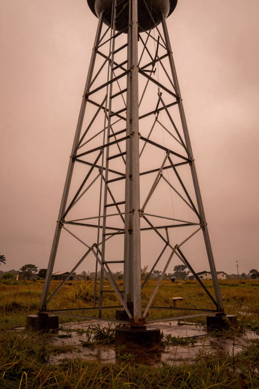 Steel Met Mast and Water Tower Ladder in Eswatini in beside a water tower ladder in Eswatini