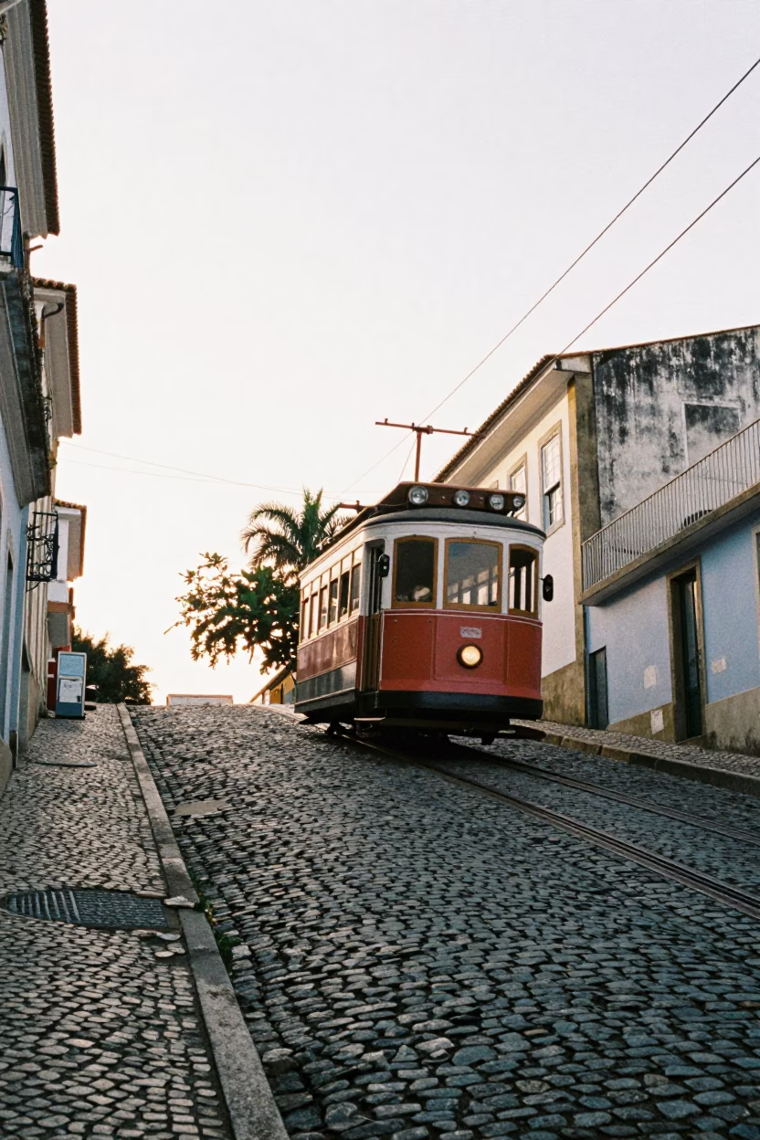 Steep Hill in Salvador at The Late Morning Light in in Salvador, Brazil
