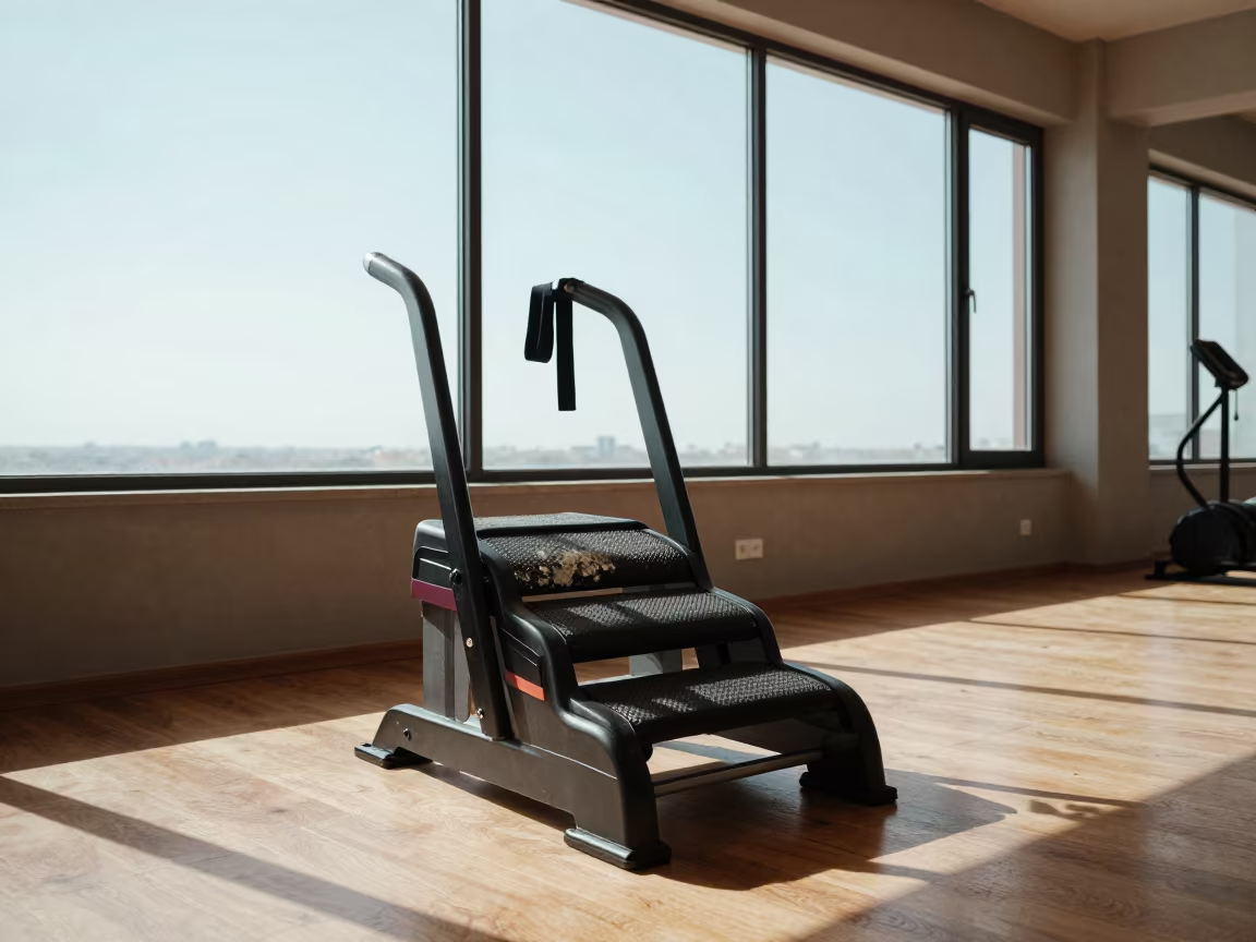 Step Wheel Cart Recovery Area Asmara Fitness in inside a strength room in Asmara