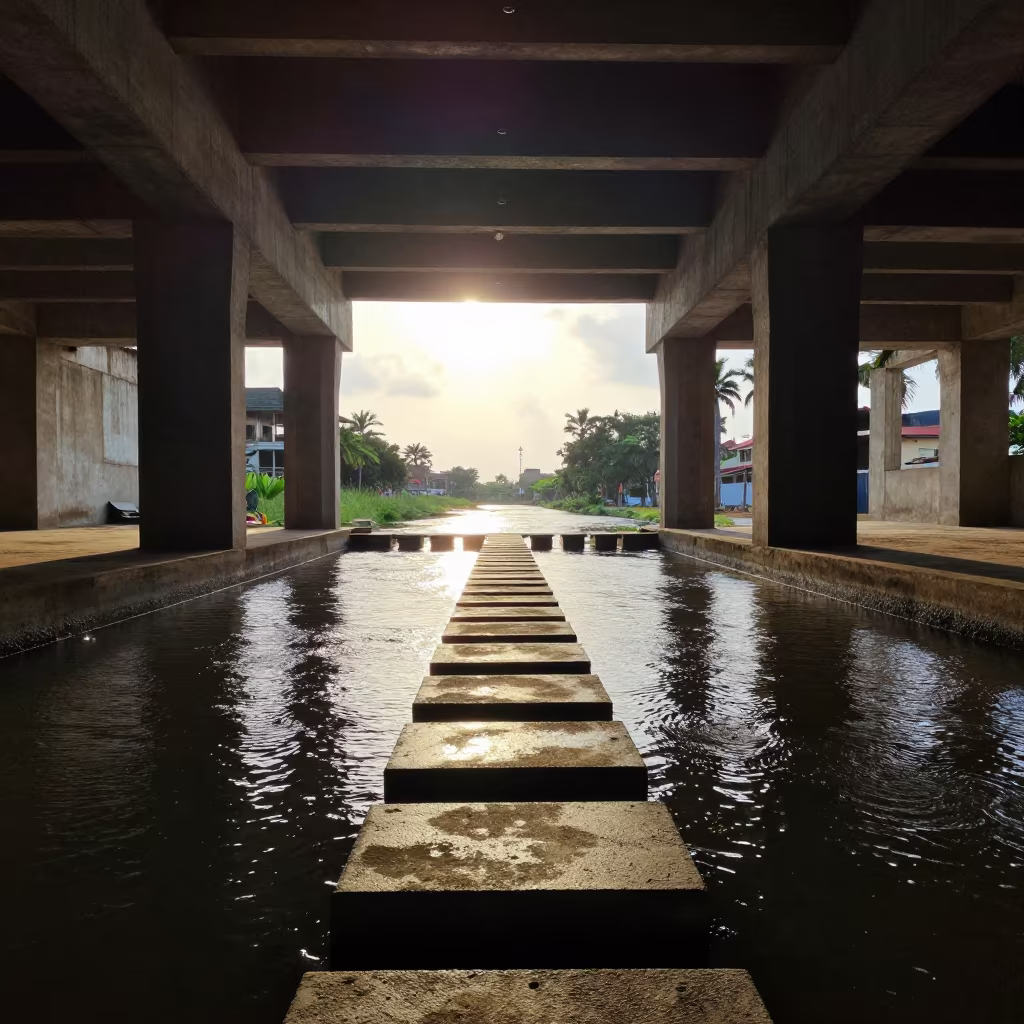 Stepping Stones in Cotonou Vaulted Atrium in inside a vaulted atrium in Cotonou
