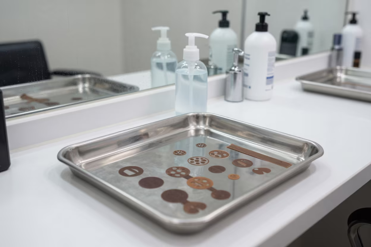 Sterile Brow Disinfect Tray in Semarang Salon Midday in inside a salon row near Semarang