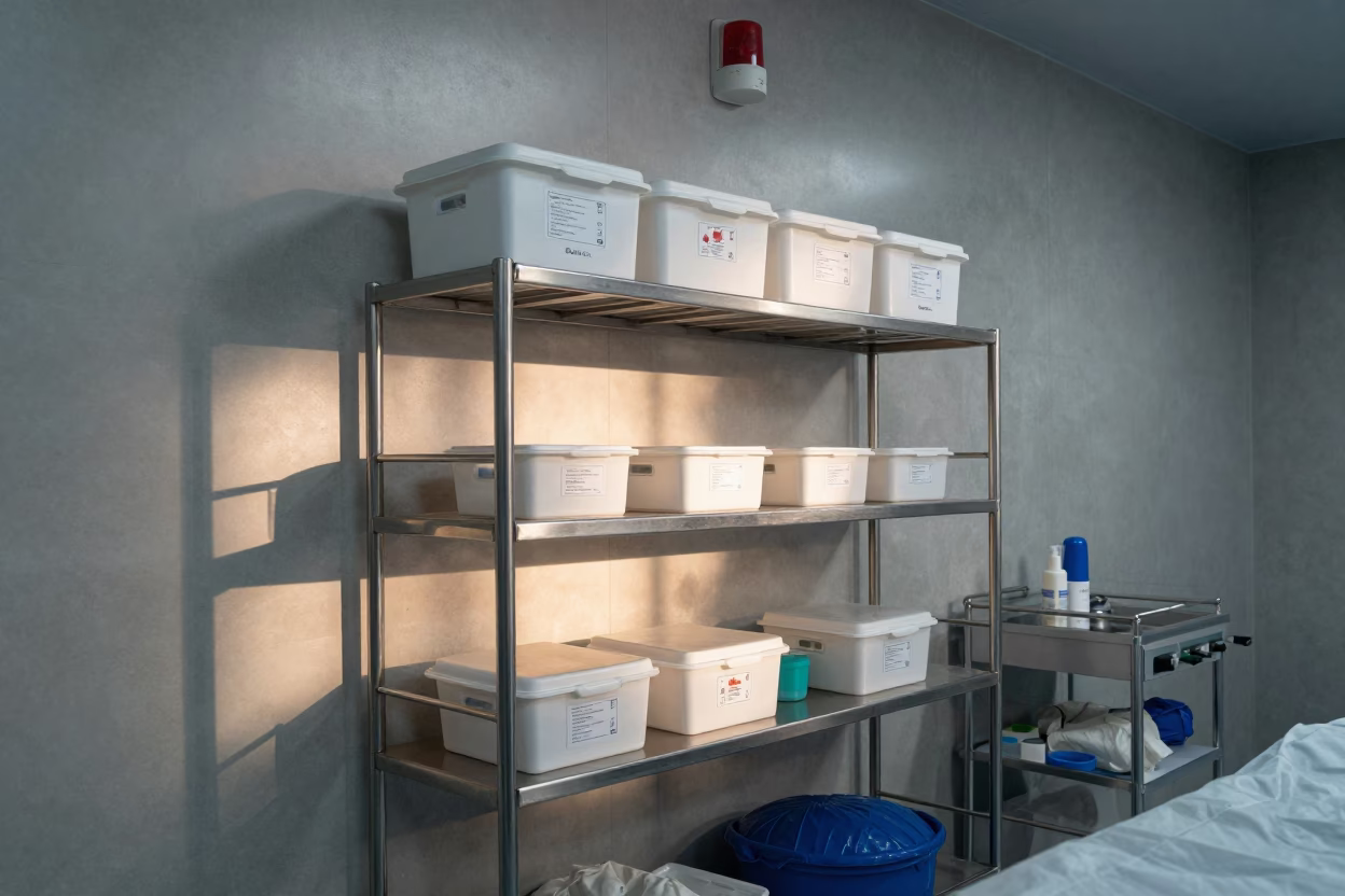 Sterile Glove Shelf in Islamabad Surgical Corridor in in a surgical prep area in Islamabad