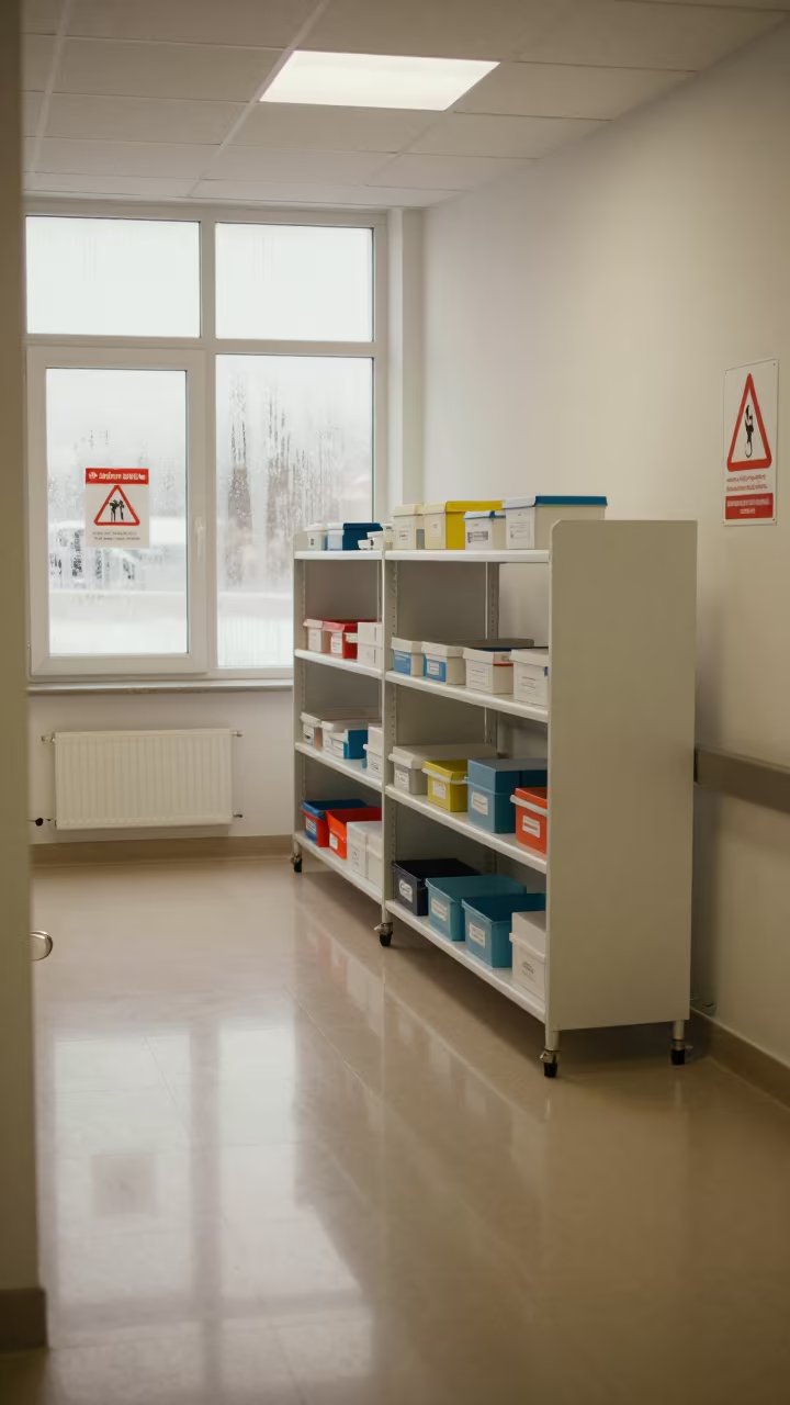 Sterile Glove Shelf Winter Clinic Corridor Annaba in inside a clinic exam room in Annaba