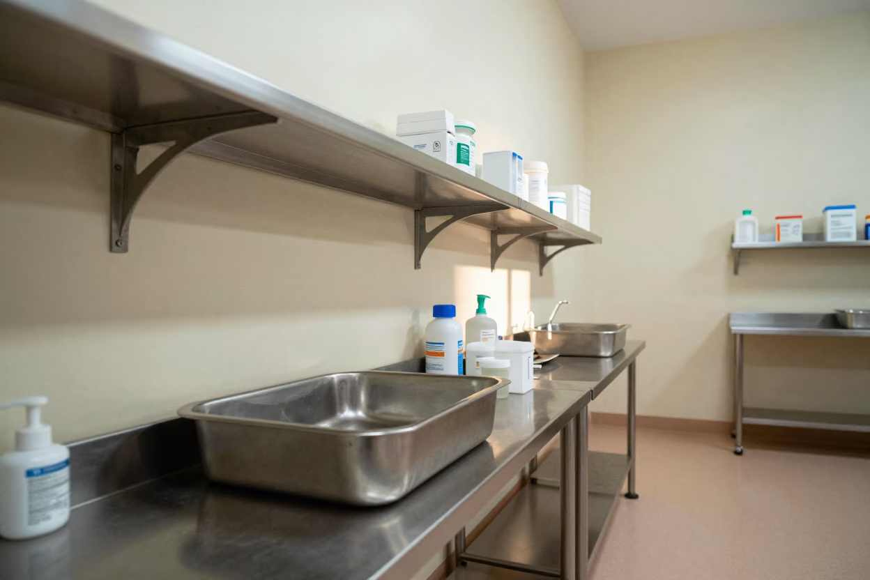 Sterile Medical Shelf in Ndjamena Imaging Suite in inside an imaging suite in Ndjamena