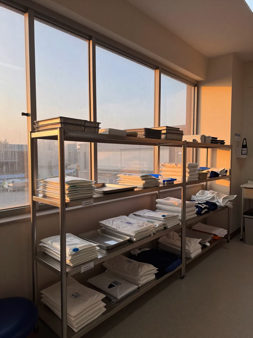 Sterile Medical Shelf in Rehab Gym in inside a rehabilitation gym near Surabaya