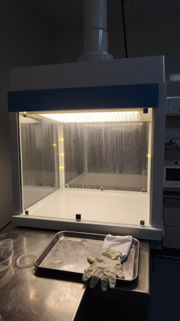 Sterile Pharmacy Hood in Lubango Night Prep in in a surgical prep area near Lubango