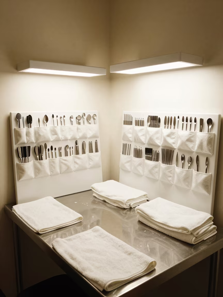 Sterilized Tool Board in Hama Nail Studio Dawn in inside a nail studio in Hama