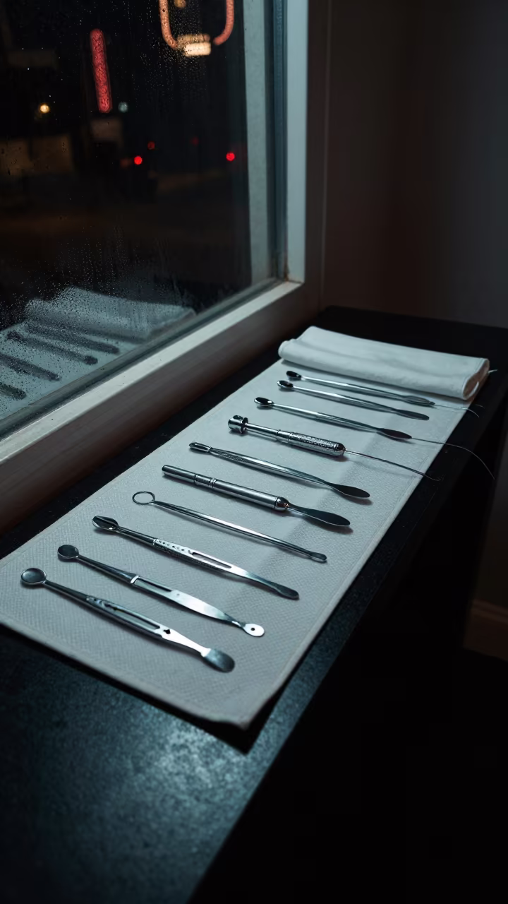 Sterilized Tool Pouch Board Night Reset in inside a nail studio near Pointe-Noire