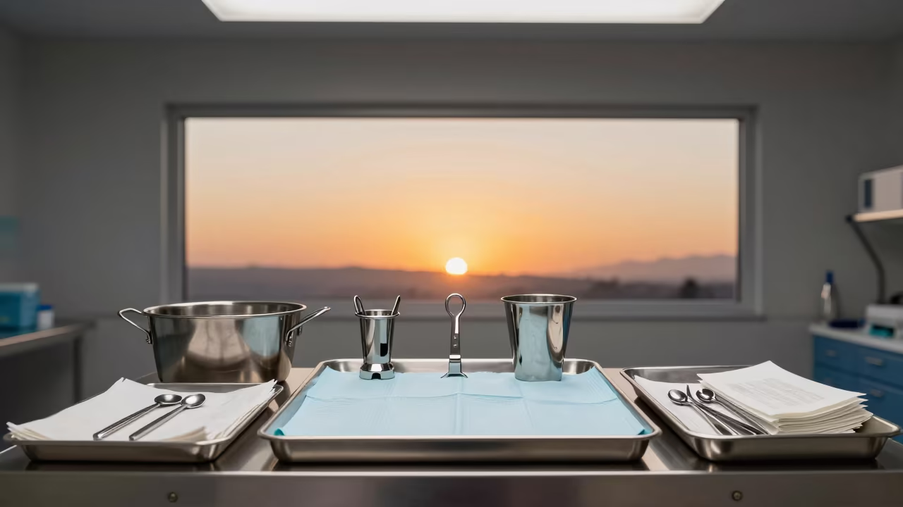 Sterilizer Cup in Bariloche Dental Prep in in a surgical prep area in Bariloche